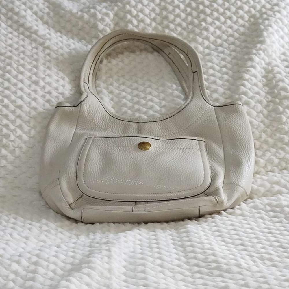 White leather Coach bag